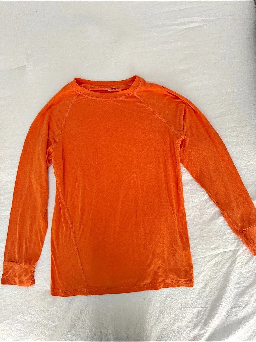 Mandala Long Sleeve Underscrub Top in Orange Size Medium